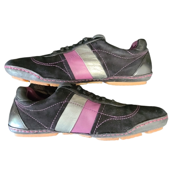 Cole Haan Size 7B Women's Air Astra Lace-Up Purple Black Suede Fashion Sneakers - Picture 4 of 9